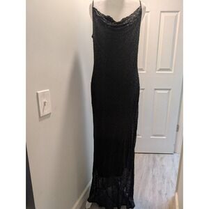 Vintage NWT Fully Beaded Glitter 100% Silk Stenay Maxi Evening Gown Size 14